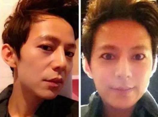 男明星化妆对比照